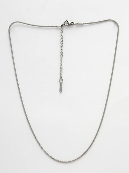 Women's Set Of 3 Silver-Toned German Silver Oxidised Chain