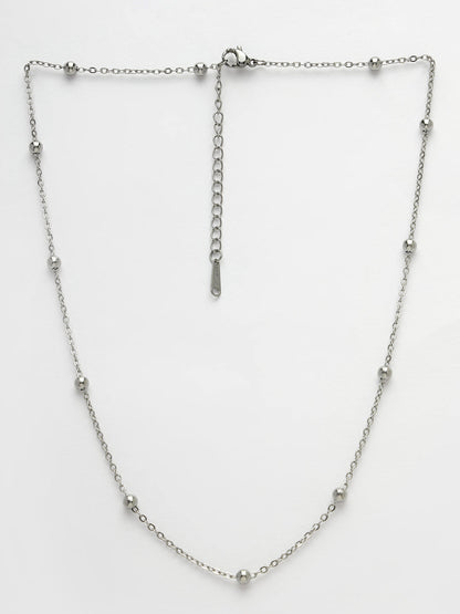 Women's Set Of 3 Silver-Toned German Silver Oxidised Chain