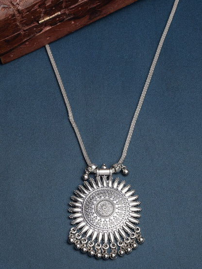 Women's Silver-Toned German Silver Oxidised Pandent