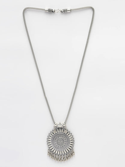 Women's Silver-Toned German Silver Oxidised Pandent