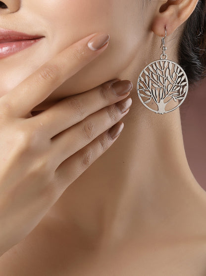 Women's Set Of 3 Silver-Toned German Silver Oxidised Dome Shaped Jhumka Earrings