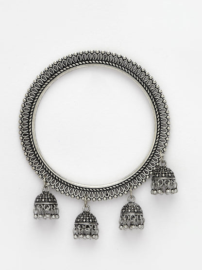 Women's Set Of 2 Silver-Toned German Silver Oxidised Bangle