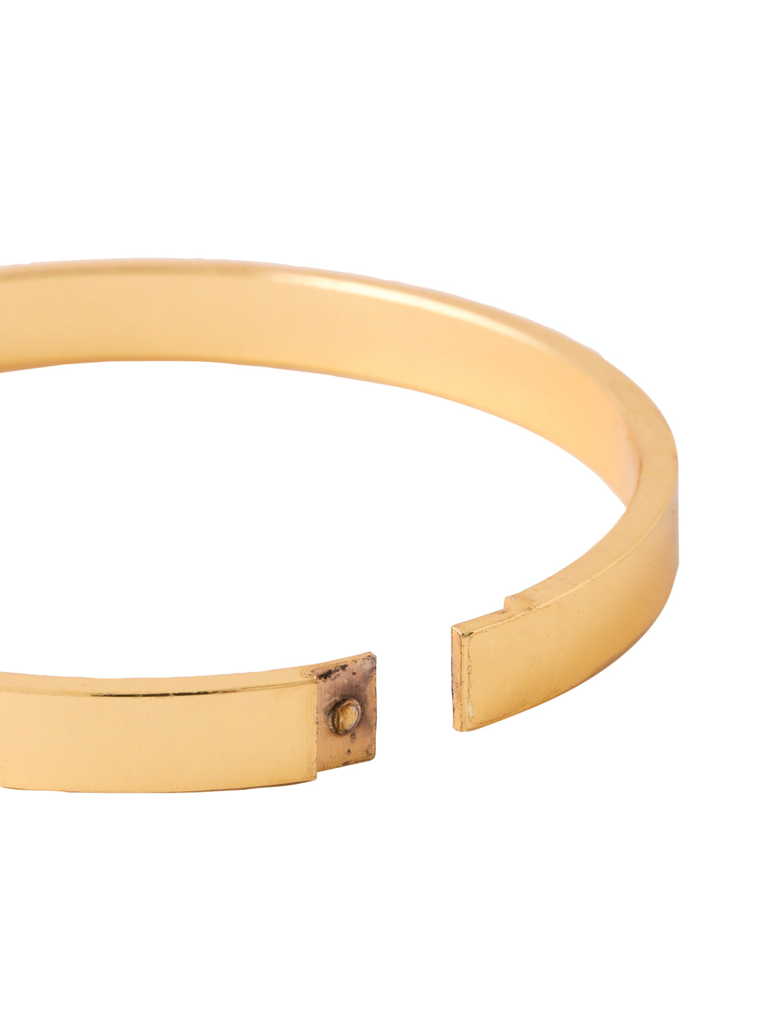 Men's Set Of 2 Gold & Silver Metal Brass-Plated Interlock Kada Bracelet