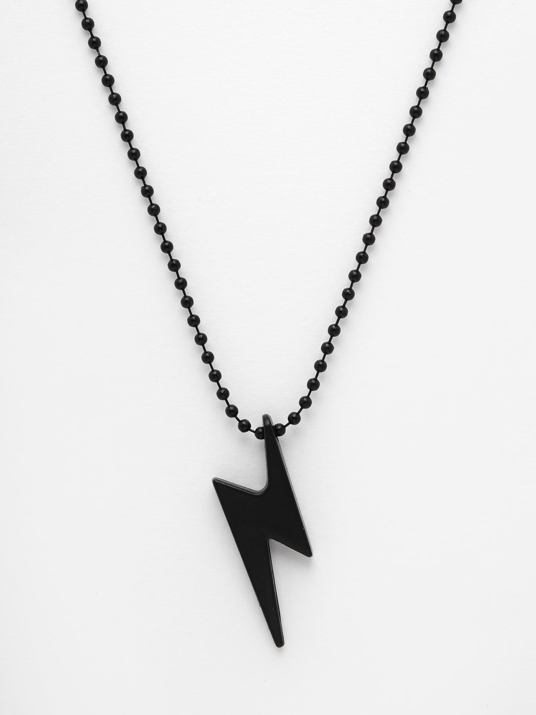 Men's Set Of 2 Black & Silver Flash Pendent With Chain