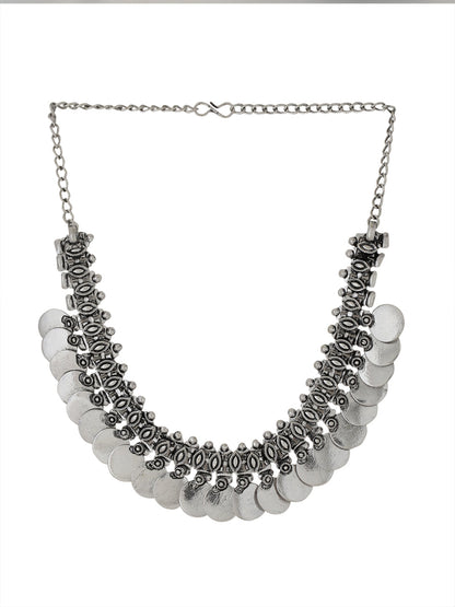Women's Silver-Plated Oxidised Necklace