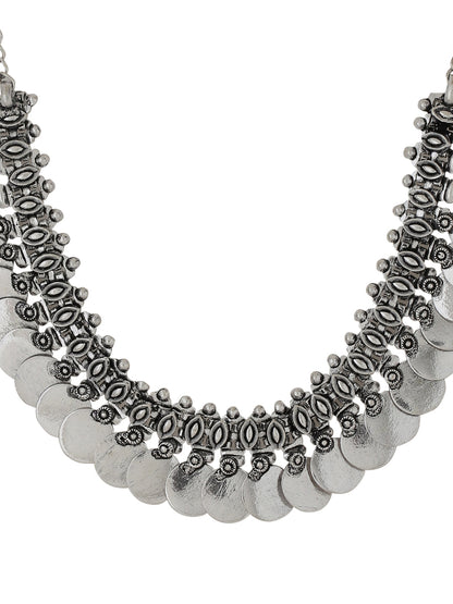 Women's Silver-Plated Oxidised Necklace