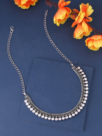 Women's Silver-Plated Oxidised Necklace