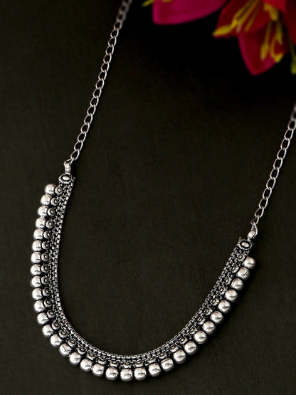 Women's Silver-Plated Oxidised Necklace
