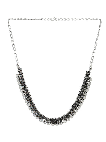 Women's Silver-Plated Oxidised Necklace