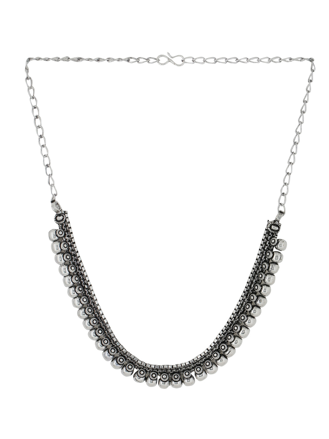Women's Silver-Plated Oxidised Necklace