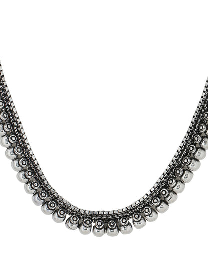 Women's Silver-Plated Oxidised Necklace