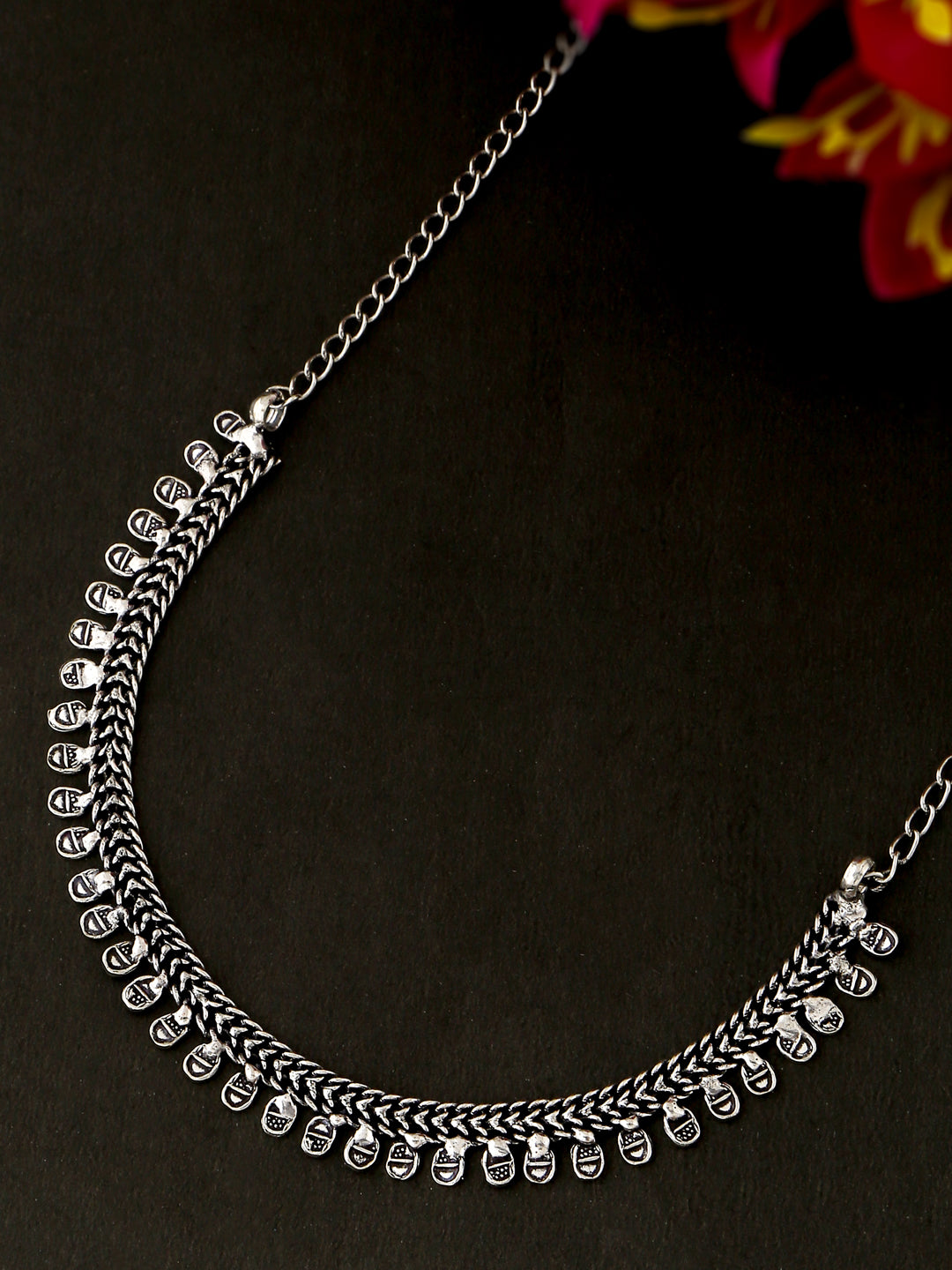 Women's Silver-Plated Oxidised Necklace