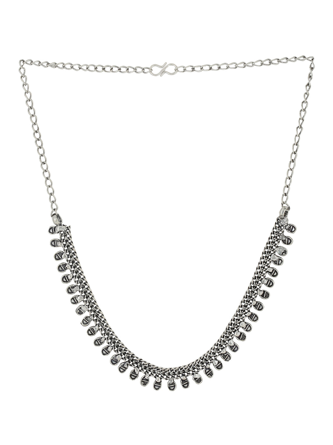 Women's Silver-Plated Oxidised Necklace