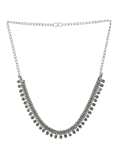 Women's Silver-Plated Oxidised Necklace