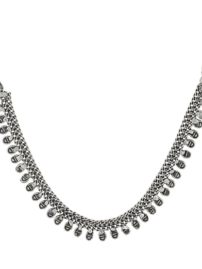 Women's Silver-Plated Oxidised Necklace