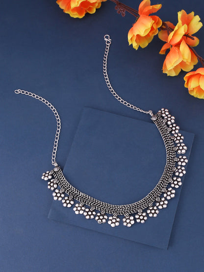 Women's Silver-Plated Oxidised Necklace