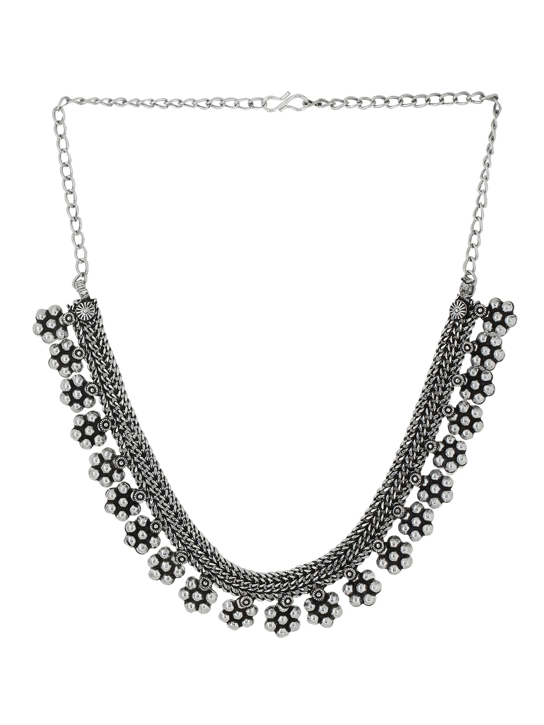 Women's Silver-Plated Oxidised Necklace