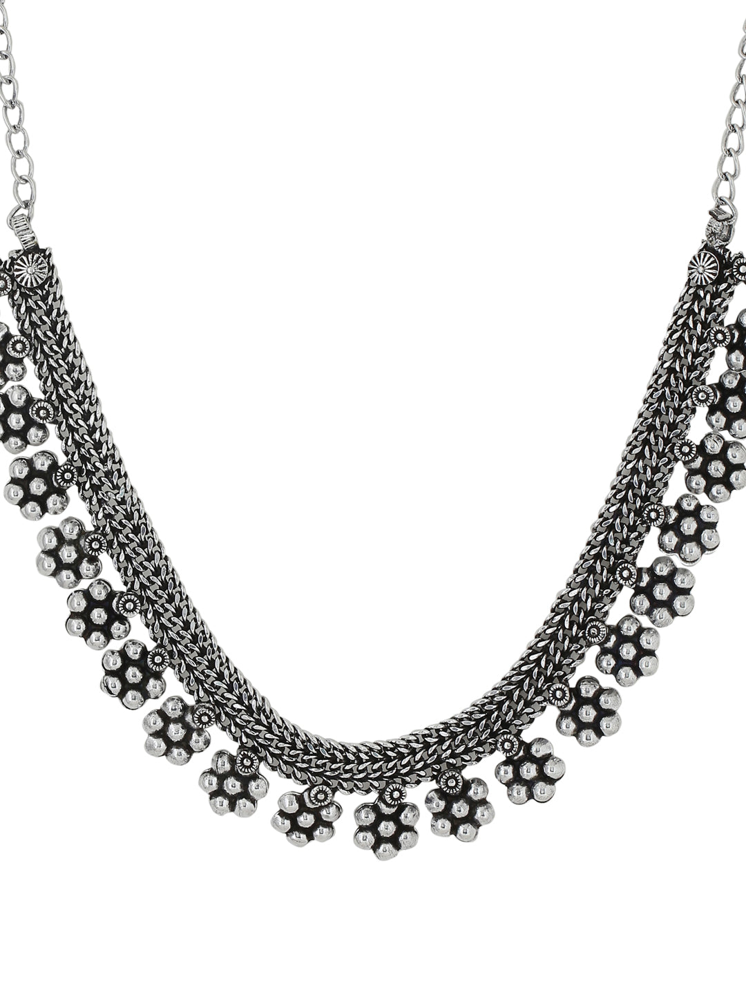 Women's Silver-Plated Oxidised Necklace