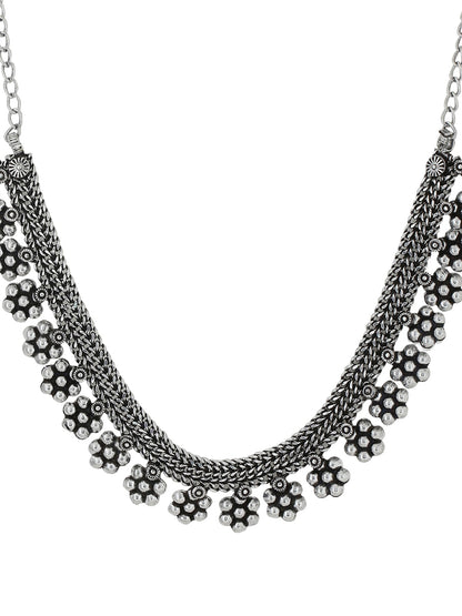Women's Silver-Plated Oxidised Necklace