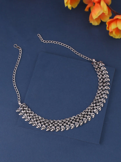 Women's Silver-Plated Oxidised Necklace