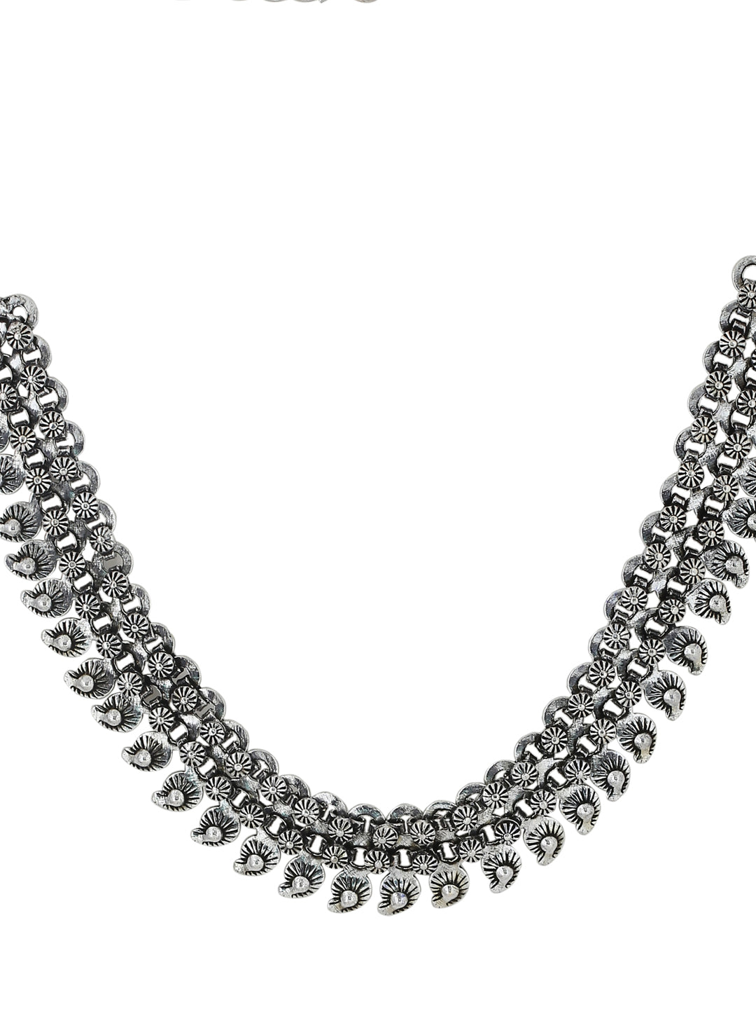 Women's Silver-Plated Oxidised Necklace