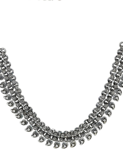 Women's Silver-Plated Oxidised Necklace