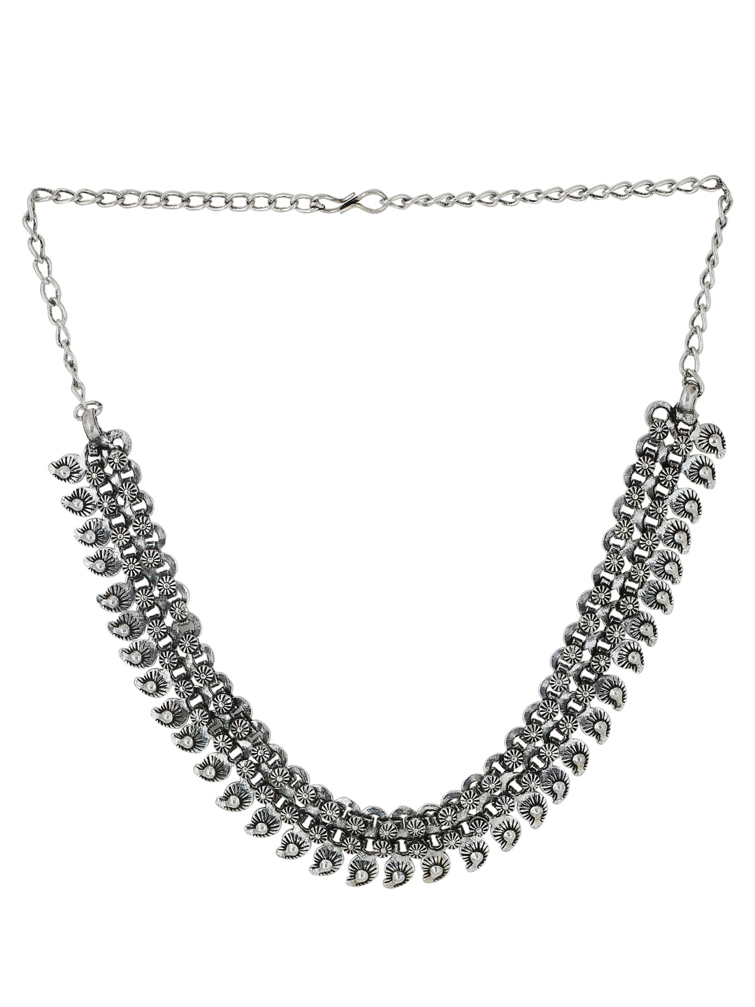 Women's Silver-Plated Oxidised Necklace