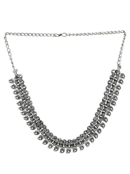 Women's Silver-Plated Oxidised Necklace