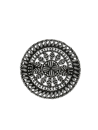 Women's Oxidised Silver Plated Adjustable Finger Ring