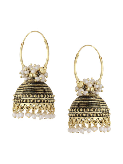 Women's Gold toned contemporary Jhumkas Earrings