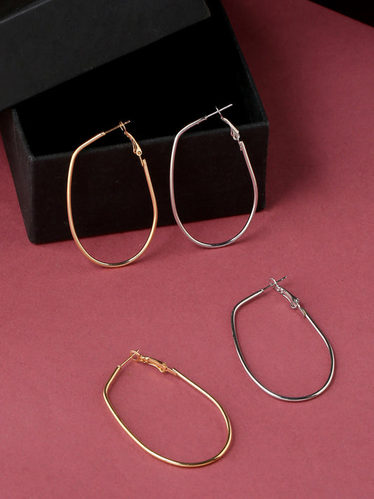 Women's Set Of 2 contemporary hoop earrings