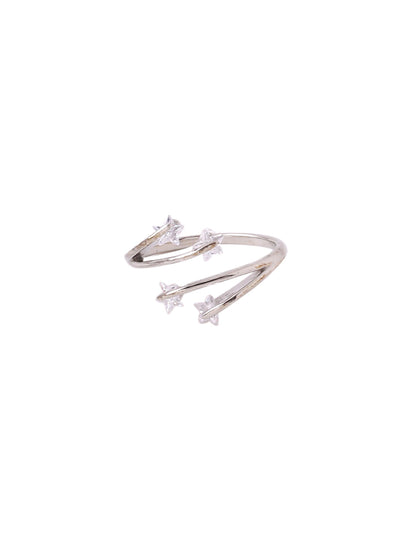 Women's Stylish Latest Silver Plated Ring with AD stones