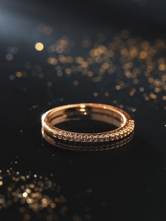 Women's Gold-Plated Stylish Ring with AD stones