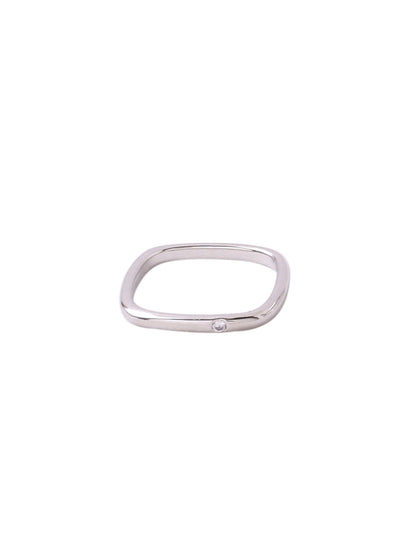 Women's Silver-Plated rectangular Stylish Ring