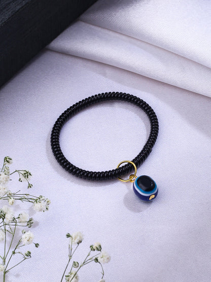 Women's black evil eye adjustable bracelet