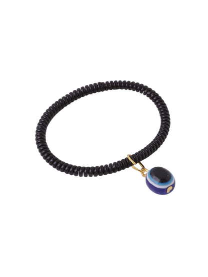 Women's black evil eye adjustable bracelet