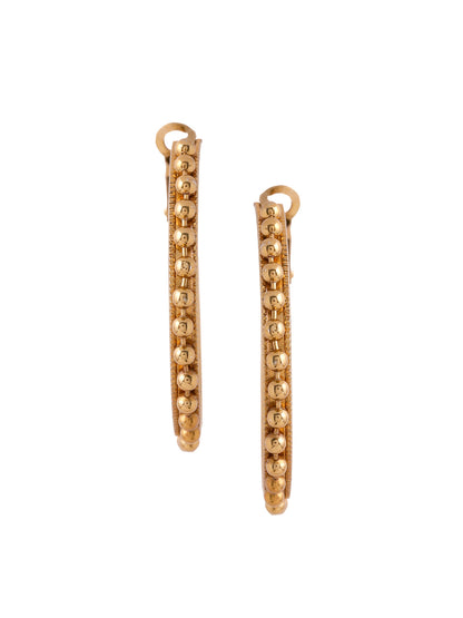 Women's Gold Toned Beaded Circular Earrings