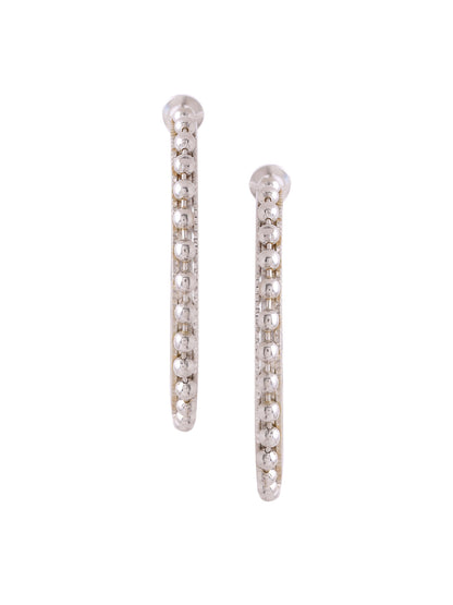 Women's Silver Toned Beaded Circular Earrings