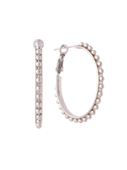 Women's Silver Toned Beaded Circular Earrings