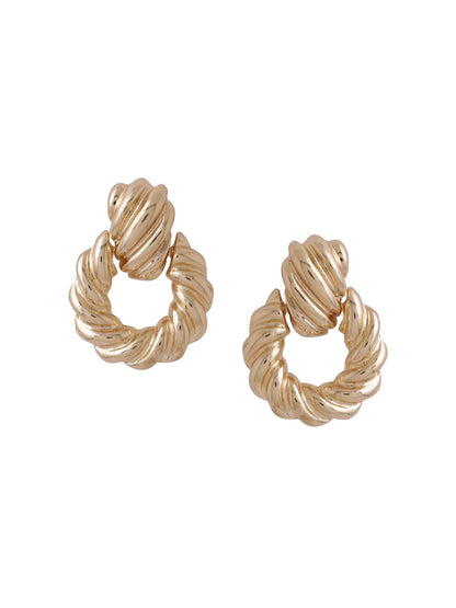 Women's Gold Toned Circular Drop Earrings