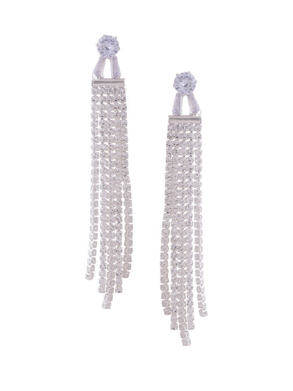 Women's Silver toned contemporary Drop Earrings