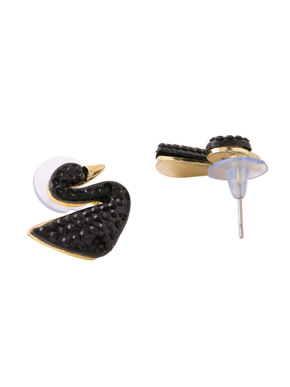 Women's Black CZ Studded Studs Earrings