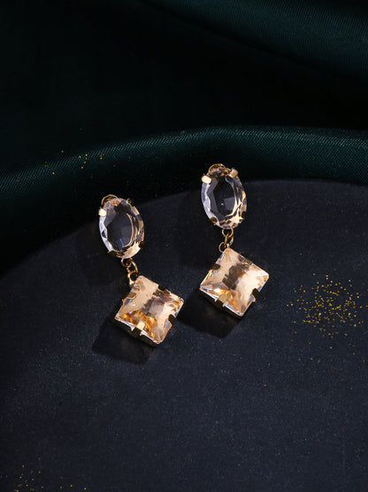 Women's Golden CZ Studded Studs Earrings