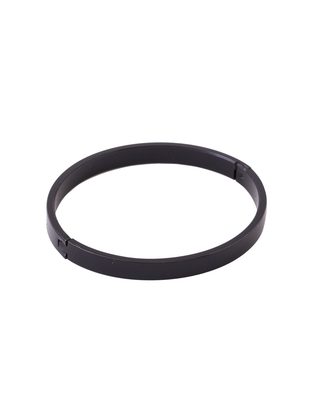 Men's Black Metal Interlock Kada Bracelet