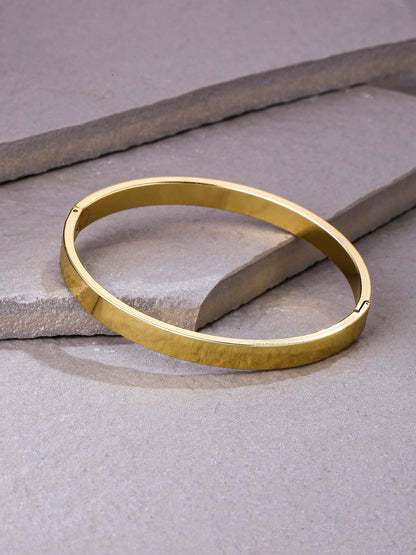 Men's Gold Metal Interlock Kada Bracelet