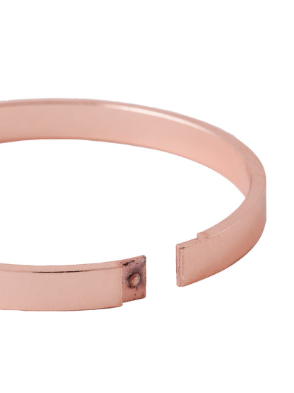 Men's Rose Gold Metal Interlock Kada Bracelet