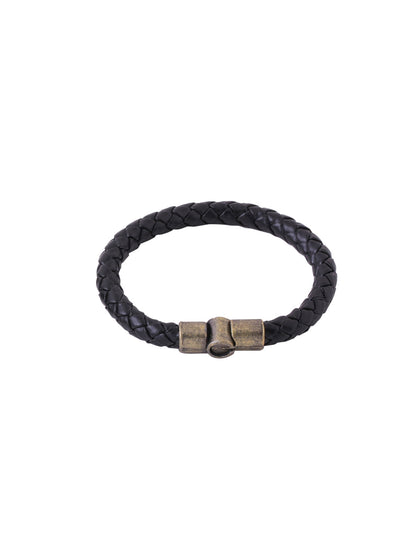 Men's Black leather bracelet