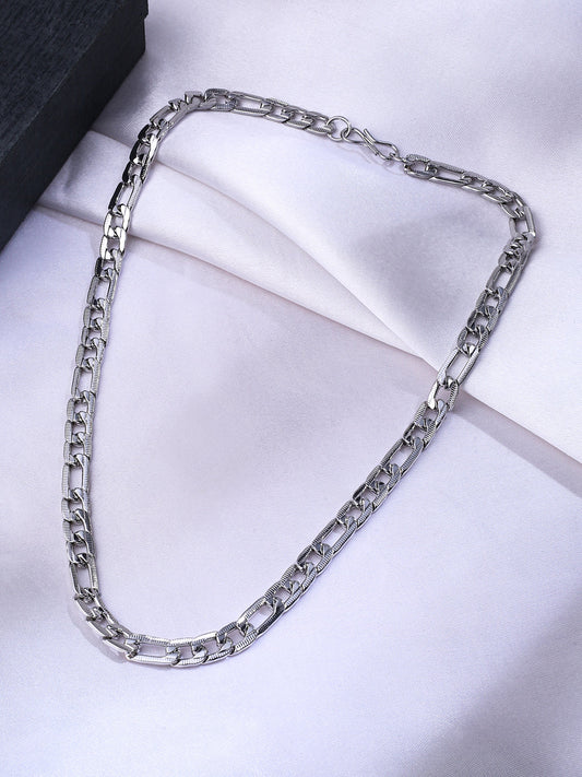 Men's Rhodium-Plated Stainless Steel Bohemian Chain