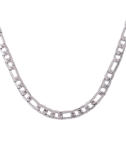 Men's Rhodium-Plated Stainless Steel Bohemian Chain