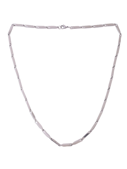 Men's Rhodium-Plated Stainless Steel Bohemian Chain
